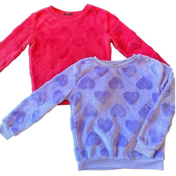 George Girls Size 5-6 Fuzzy Sweaters Pink & Purple - Picture 1 of 7
